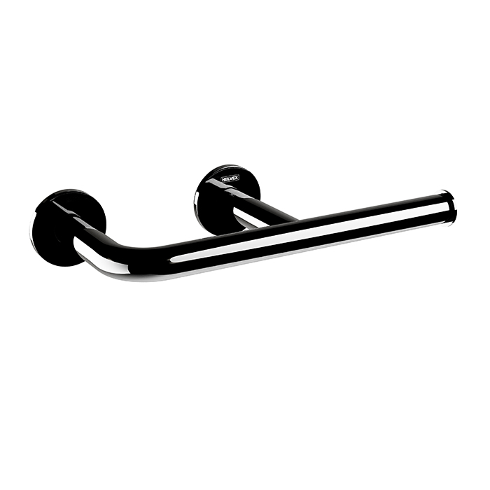 Porta papel con soporte de apoyo Tubular Obsidiana
