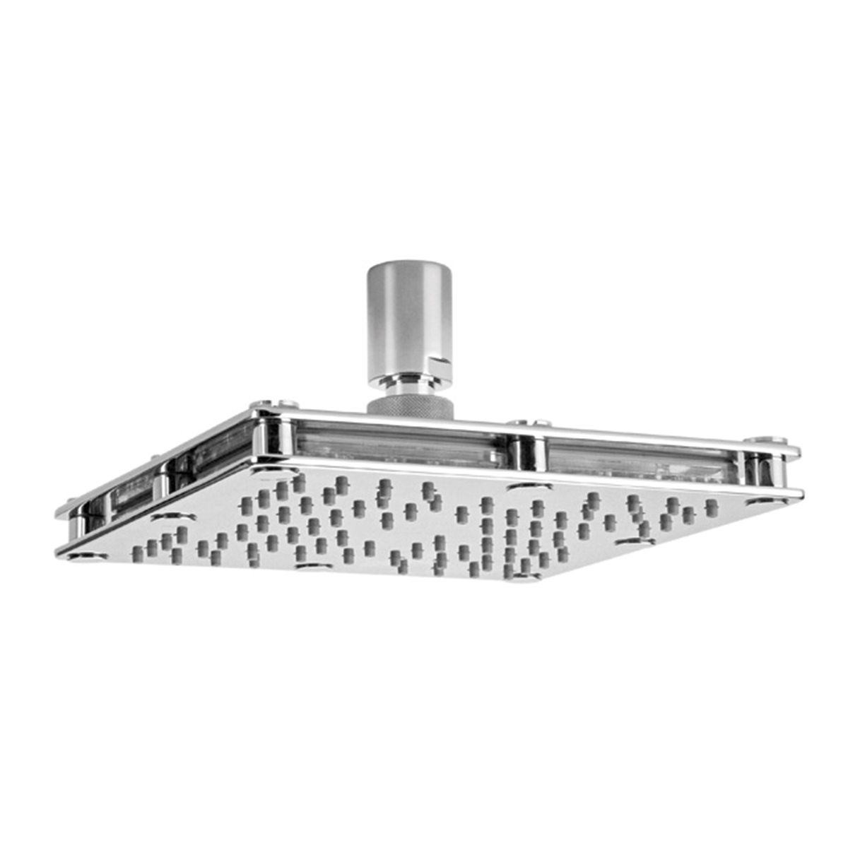 Regadera cuadrada de chorro fijo con tecnologia Aireavex, sistema anticalcareo plato ancho de 6" 5.7 L Ecolvex cromo. No incluye brazo