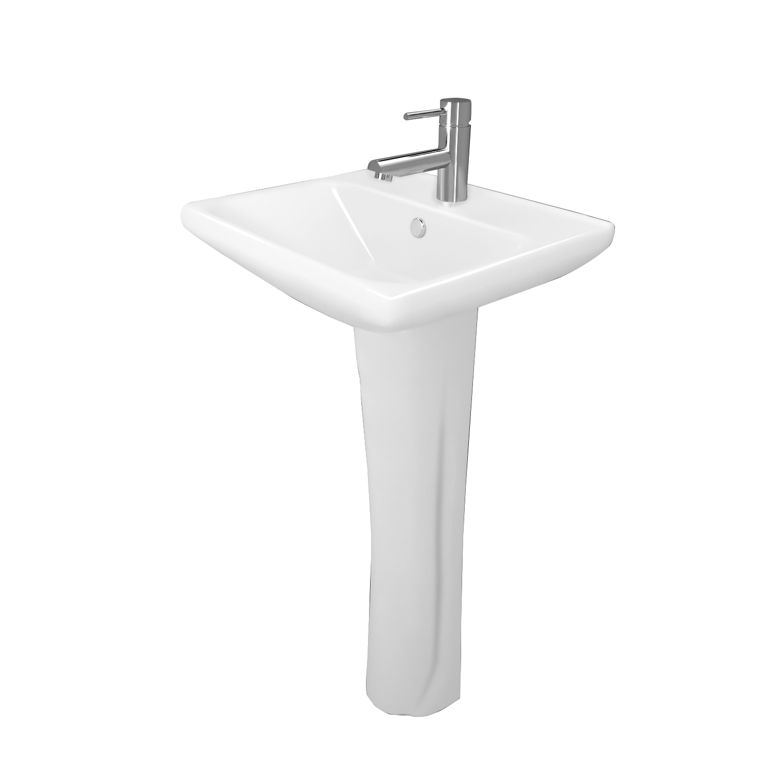 Monomando de lavabo Spacio con Lavabo de pedestal Talas.