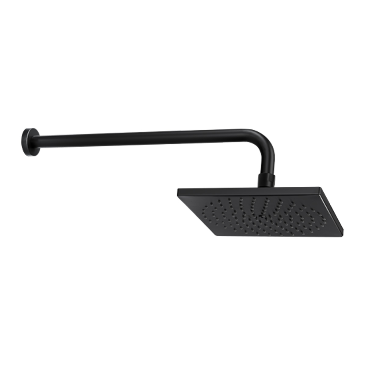 Regadera 8" Cuadrada Brazo Y Chapeton Chorro Fijo Anticalcareo Ebano